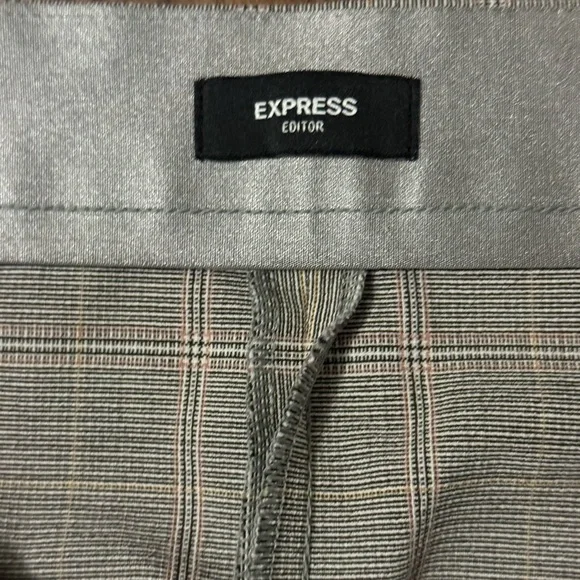 Express Editor Gray Checkered Trousers - Picture 3 of 6